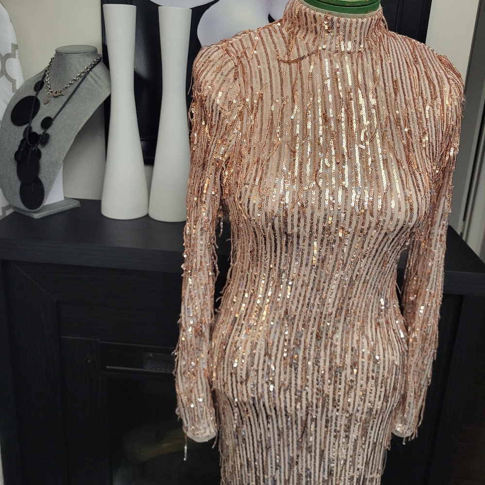 ❤️TFNC Classy Sequin Gold bronze Formal Dress